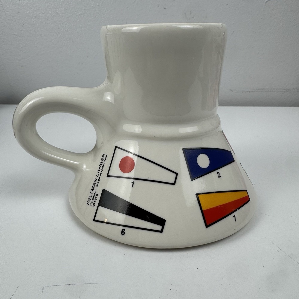 Vtg 1979 Feltman Langer Nautical Signal Flag Mug Stein California